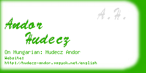 andor hudecz business card